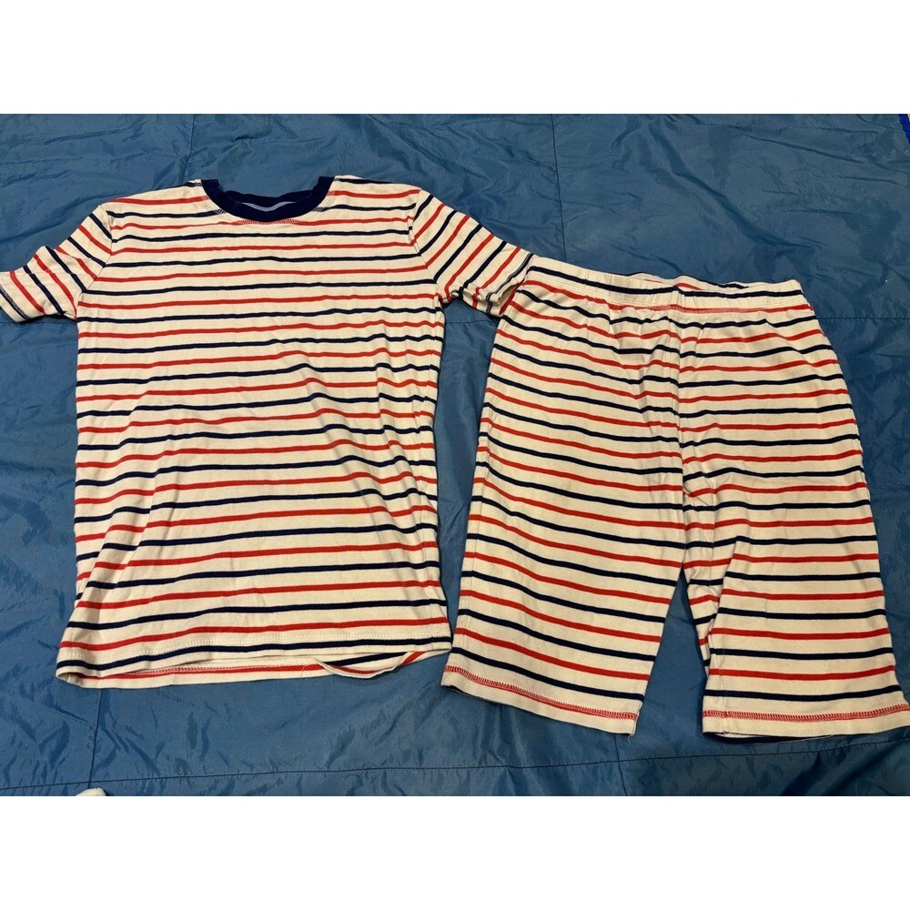 Mini Boden 14 cotton pajamas set short johns striped